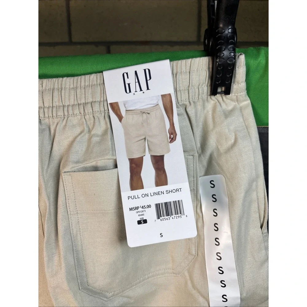 NWT Gap Men's Linen Pull-On Short Size Small Khaki